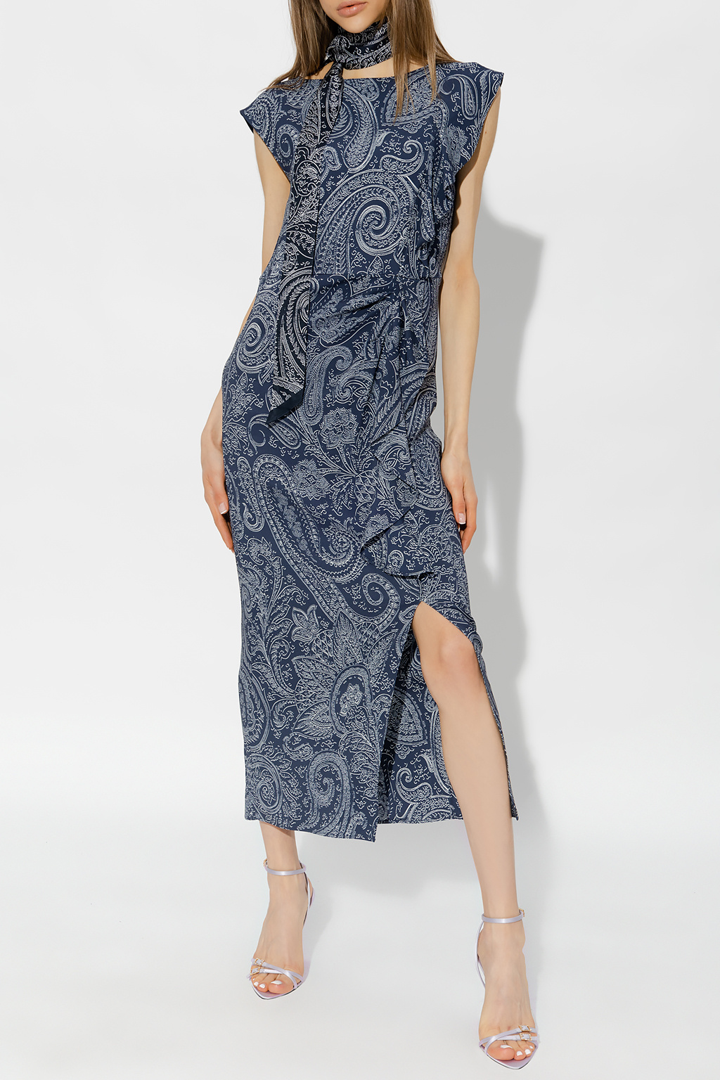 SchaferandweinerShops Mongolia - Navy blue Paisley dress
